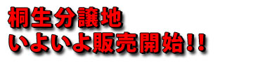 桐生分譲地 販売開始